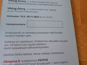 Risteilylahjakortti Viking Line Glory/Grace, Matkat, risteilyt ja lentoliput, Matkat ja liput, Seinäjoki, Tori.fi
