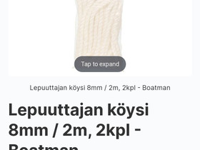 Lepuuttajan köysi. 2kpl/pussi. Uusia, Veneen varusteet ja varaosat, Venetarvikkeet ja veneily, Tampere, Tori.fi Lepuuttajan köysi. 2kpl/pussi. Uusia, Veneen varusteet ja varaosat, Venetarvikkeet ja veneily, Tampere, Tori.fi