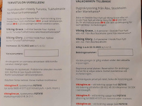Viking Line matkakortteja, Matkat, risteilyt ja lentoliput, Matkat ja liput, Raisio, Tori.fi Viking Line matkakortteja, Matkat, risteilyt ja lentoliput, Matkat ja liput, Raisio, Tori.fi