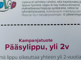 HopLop lippu x 5, Keikat, konsertit ja tapahtumat, Matkat ja liput, Espoo, Tori.fi HopLop lippu x 5, Keikat, konsertit ja tapahtumat, Matkat ja liput, Espoo, Tori.fi