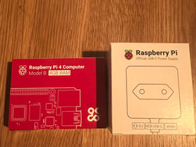 Raspberry pi 4 Model B 4 GB + Virtalähde, Muu tietotekniikka, Tietokoneet ja lisälaitteet, Espoo, Tori.fi