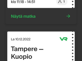 Kuopio-Tampere junaliput, Matkat, risteilyt ja lentoliput, Matkat ja liput, Kuopio, Tori.fi Kuopio-Tampere junaliput, Matkat, risteilyt ja lentoliput, Matkat ja liput, Kuopio, Tori.fi