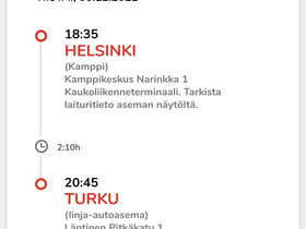 Onnibus lippu Helsinki - Turku, Matkat, risteilyt ja lentoliput, Matkat ja liput, Helsinki, Tori.fi Onnibus lippu Helsinki - Turku, Matkat, risteilyt ja lentoliput, Matkat ja liput, Helsinki, Tori.fi
