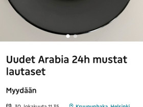 Arabia 24h musta lautanen, Ruokailuastiat ja aterimet, Keittiötarvikkeet ja astiat, Tampere, Tori.fi Arabia 24h musta lautanen, Ruokailuastiat ja aterimet, Keittiötarvikkeet ja astiat, Tampere, Tori.fi