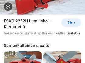 Lumilinko Esko tms. traktorin perään, Työkoneet, Työkoneet ja kalusto, Kitee, Tori.fi Lumilinko Esko tms. traktorin perään, Työkoneet, Työkoneet ja kalusto, Kitee, Tori.fi