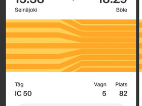 Junalippu, Seinäjoki-Pasila, Matkat, risteilyt ja lentoliput, Matkat ja liput, Vaasa, Tori.fi Junalippu, Seinäjoki-Pasila, Matkat, risteilyt ja lentoliput, Matkat ja liput, Vaasa, Tori.fi