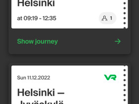 Junaliput Jyväskylä-Helsinki la 10.12 & HEL-JYV su, Matkat, risteilyt ja lentoliput, Matkat ja liput, Jyväskylä, Tori.fi Junaliput Jyväskylä-Helsinki la 10.12 & HEL-JYV su, Matkat, risteilyt ja lentoliput, Matkat ja liput, Jyväskylä, Tori.fi