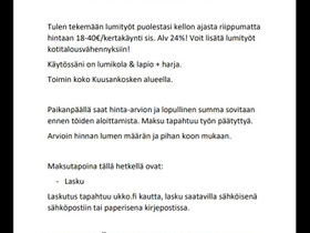 Lumitöitä halvalla, Palvelut, Kouvola, Tori.fi Lumitöitä halvalla, Palvelut, Kouvola, Tori.fi