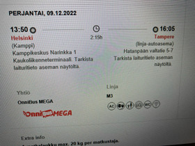 Onnibus Hel-Tre 9.12. Klo 13:50, Matkat, risteilyt ja lentoliput, Matkat ja liput, Helsinki, Tori.fi Onnibus Hel-Tre 9.12. Klo 13:50, Matkat, risteilyt ja lentoliput, Matkat ja liput, Helsinki, Tori.fi