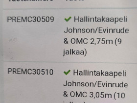 Hallintakaapelit johnson/evinrude, Veneen varusteet ja varaosat, Venetarvikkeet ja veneily, Oulu, Tori.fi Hallintakaapelit johnson/evinrude, Veneen varusteet ja varaosat, Venetarvikkeet ja veneily, Oulu, Tori.fi