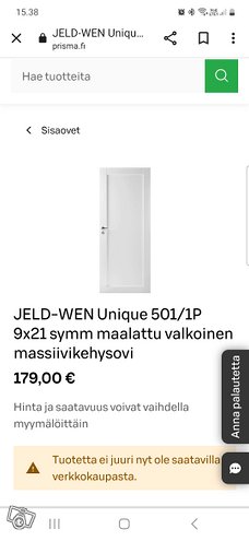 Jeld-wen väliovi 9x21, Ikkunat,...