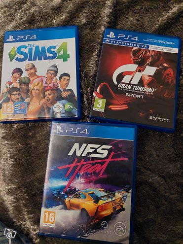 Ps4 pelit Sims4 , gran turismi sport & nfs heat...