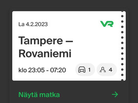 Junalippu 4.2. autojuna, Matkat, risteilyt ja lentoliput, Matkat ja liput, Huittinen, Tori.fi