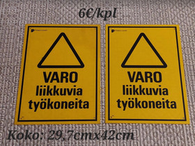 VARO liikkuvia työkoneita kyltit 2kpl, 6 euroa/kpl, Muut koneet ja tarvikkeet, Työkoneet ja kalusto, Siilinjärvi, Tori.fi VARO liikkuvia työkoneita kyltit 2kpl, 6 euroa/kpl, Muut koneet ja tarvikkeet, Työkoneet ja kalusto, Siilinjärvi, Tori.fi