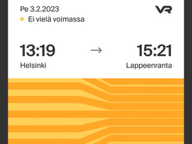 Junalippu HEL-LPR 3.2, Matkat, risteilyt ja lentoliput, Matkat ja liput, Helsinki, Tori.fi Junalippu HEL-LPR 3.2, Matkat, risteilyt ja lentoliput, Matkat ja liput, Helsinki, Tori.fi