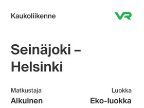 Vr sarjalippu seinäjoki helsinki, Matkat, risteilyt ja lentoliput, Matkat ja liput, Seinäjoki, Tori.fi Vr sarjalippu seinäjoki helsinki, Matkat, risteilyt ja lentoliput, Matkat ja liput, Seinäjoki, Tori.fi