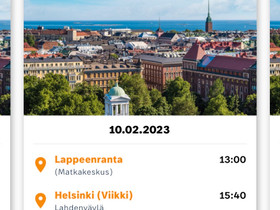 Onnibus Lappeenranta-Helsinki pe 10.2, Matkat, risteilyt ja lentoliput, Matkat ja liput, Helsinki, Tori.fi Onnibus Lappeenranta-Helsinki pe 10.2, Matkat, risteilyt ja lentoliput, Matkat ja liput, Helsinki, Tori.fi