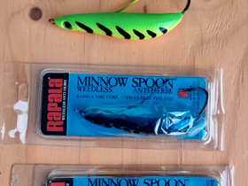 Rapala Minnow spoon 4 kpl, Vieheet ja uistimet, Metsästys ja kalastus, Hämeenlinna, Tori.fi Rapala Minnow spoon 4 kpl, Vieheet ja uistimet, Metsästys ja kalastus, Hämeenlinna, Tori.fi