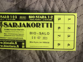 Bio salo sarjalippu, Keikat, konsertit ja tapahtumat, Matkat ja liput, Salo, Tori.fi Bio salo sarjalippu, Keikat, konsertit ja tapahtumat, Matkat ja liput, Salo, Tori.fi