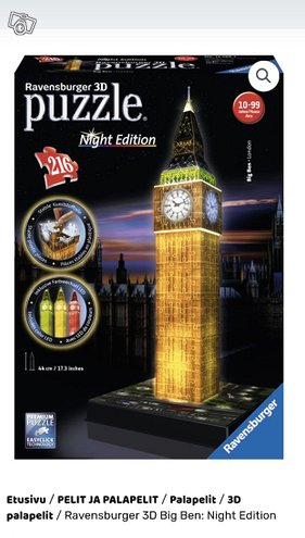 3D Big Ben palapeli, Pelit ja muut harrast...