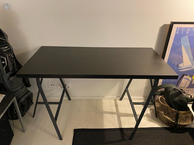 Ikea Linnmo musta pöytälevy 120x60cm, ...