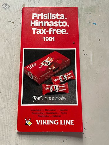 Viking line hinnasto 1981, Muu ...