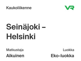Vr sarjalippu sjk-hki tai hki-sjk, Matkat, risteilyt ja lentoliput, Matkat ja liput, Seinäjoki, Tori.fi
