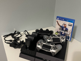 PS4 500Gb| Kolme Uusi DualShock Ohjainta+ FIFA23 +, Pelikonsolit ja pelaaminen, Viihde-elektroniikka, Kauniainen, Tori.fi