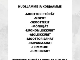 Pienkonehuolto, Muut motovaraosat ja tarvikkeet, Mototarvikkeet ja varaosat, Tornio, Tori.fi
