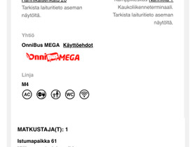 Onnibus JKL-HKI 23.3.2023 klo 14.20, Matkat, risteilyt ja lentoliput, Matkat ja liput, Vantaa, Tori.fi