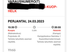 Bussilippu KUO-HKI pe 24.3.2023 klo.15.35, Matkat, risteilyt ja lentoliput, Matkat ja liput, Helsinki, Tori.fi