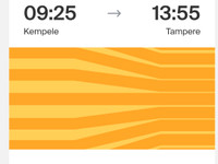 Kempele-Tampere junalippu 24.3.2023