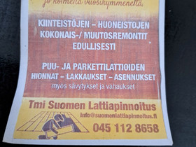 Lattioiden hionnat lakkaukset ym, Rakennuspalvelut, Iisalmi, Tori.fi Lattioiden hionnat lakkaukset ym, Rakennuspalvelut, Iisalmi, Tori.fi