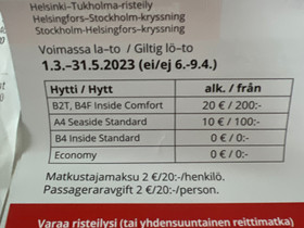 Viking Line risteilyetuseteli, Matkat, risteilyt ja lentoliput, Matkat ja liput, Vantaa, Tori.fi