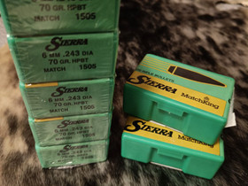 Sierra 6mm Match 70 grs HPBT, Aseet ja patruunat, Metsästys ja kalastus, Raahe, Tori.fi Sierra 6mm Match 70 grs HPBT, Aseet ja patruunat, Metsästys ja kalastus, Raahe, Tori.fi