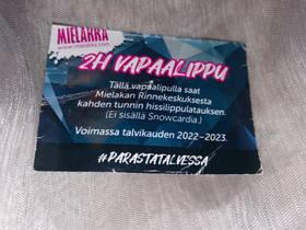 Mielakan laskettelulippu, Laskettelu ja lautailu, Urheilu ja ulkoilu, Kouvola, Tori.fi Mielakan laskettelulippu, Laskettelu ja lautailu, Urheilu ja ulkoilu, Kouvola, Tori.fi