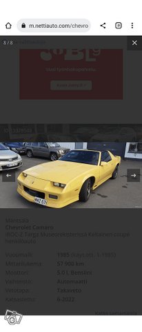 Chevrolet camaro myydään 