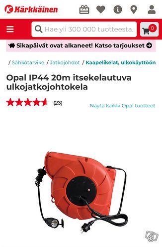 Jatkojohtokela, Sähkötarvikkeet...