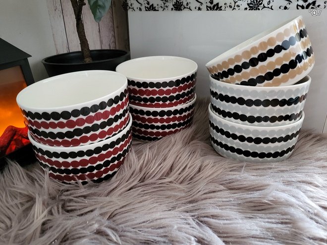 Marimekko räsymatto kulhot, Ruo...