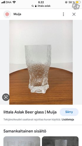 Iittala Tapio Wirkkala aslak olutlasi, ...