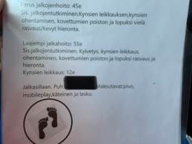 Jalat kuntoon, Palvelut, Kouvola, Tori.fi Jalat kuntoon, Palvelut, Kouvola, Tori.fi