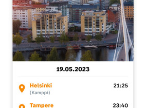 Helsinki-Tampere liput, Matkat, risteilyt ja lentoliput, Matkat ja liput, Tampere, Tori.fi