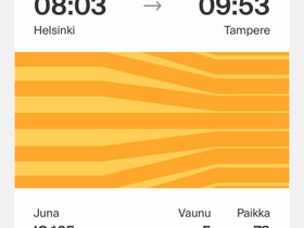 Junalippu Helsingistä Tampereelle, Matkat, risteilyt ja lentoliput, Matkat ja liput, Helsinki, Tori.fi Junalippu Helsingistä Tampereelle, Matkat, risteilyt ja lentoliput, Matkat ja liput, Helsinki, Tori.fi