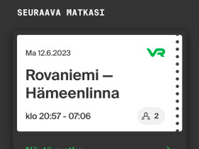 12.6 Rovaniemi - Hml/Hki yöjunan hyttipaikka, Matkat, risteilyt ja lentoliput, Matkat ja liput, Muonio, Tori.fi 12.6 Rovaniemi - Hml/Hki yöjunan hyttipaikka, Matkat, risteilyt ja lentoliput, Matkat ja liput, Muonio, Tori.fi