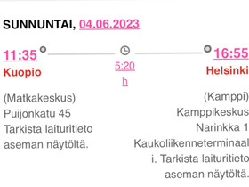4.6. Onnibus: KUOPIO-HELSINKI, Matkat, risteilyt ja lentoliput, Matkat ja liput, Kuopio, Tori.fi 4.6. Onnibus: KUOPIO-HELSINKI, Matkat, risteilyt ja lentoliput, Matkat ja liput, Kuopio, Tori.fi