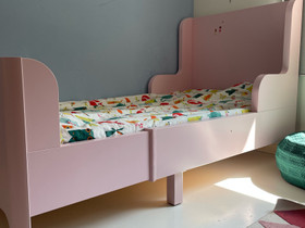 Jatkettava sänky, vaalea roosa, 80x200 cm, Tuolit, sängyt ja kalusteet, Lastentarvikkeet ja lelut, Pori, Tori.fi