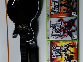 XBOX 360 Guitar Heti kitara ja 4 peliä, Pelikonsolit ja pelaaminen, Viihde-elektroniikka, Salo, Tori.fi