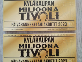 Miljoona tivoli lippuja ajalle 23.6-13.8.2023, Keikat, konsertit ja tapahtumat, Matkat ja liput, Alavus, Tori.fi Miljoona tivoli lippuja ajalle 23.6-13.8.2023, Keikat, konsertit ja tapahtumat, Matkat ja liput, Alavus, Tori.fi