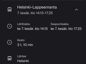 Helsinki - Lappeenranta 7.6, Matkat, risteilyt ja lentoliput, Matkat ja liput, Espoo, Tori.fi Helsinki - Lappeenranta 7.6, Matkat, risteilyt ja lentoliput, Matkat ja liput, Espoo, Tori.fi
