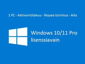 Windows 10/11 Pro ELINIKÄINEN, Tietokoneohjelmat, Tietokoneet ja lisälaitteet, Espoo, Tori.fi